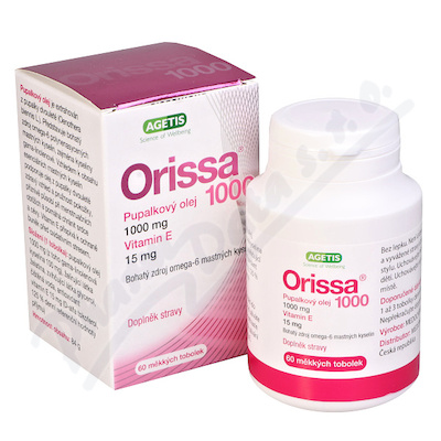 Orissa Pupalkový olej 1000mg s vit.E 15mg cps.60