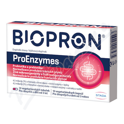 Biopron ProEnzymes probiotika a prebiotika tob.10