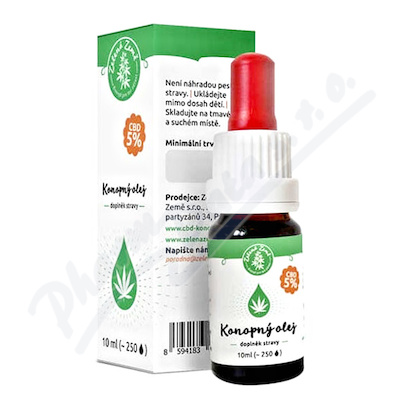 Zelená Země CBD konopný olej 5% 10ml