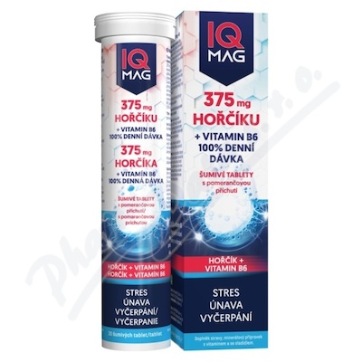 IQ Mag Hořčík 375mg+vit.B6 pomeranč šum.tbl 20ks