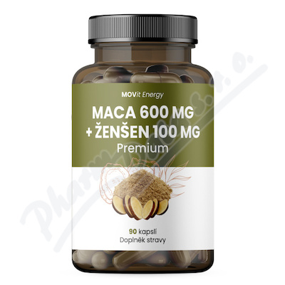 MOVit Maca 600 mg+Ženšen 100mg Premium cps.90