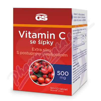 GS Vitamin C 500mg se šípky tbl.50+10