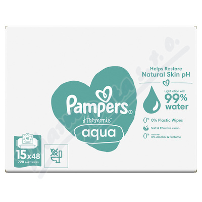 Pampers Harmonie Aqua čisticí ubrousky 15x48ks