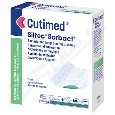 Cutimed Siltec Sorbact B antim.kr.ster.15x15cm10ks