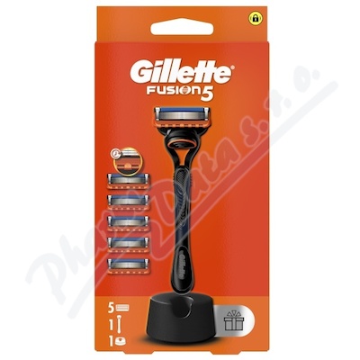 Gillette Fusion5 hol.strojek+stojan+5náhr.hlavice