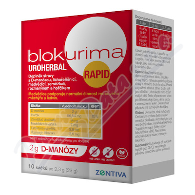 Blokurima Uroherbal Rapid 2g D-manózy sáčk.10x2.3g