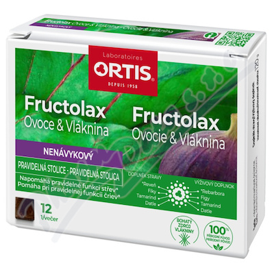 Fructolax Ovoce&Vláknina žvýkací kostky 12ks