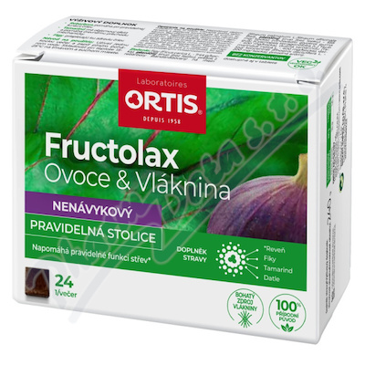 Fructolax Ovoce&Vláknina žvýkací kostky 24ks