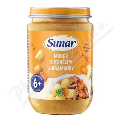 Sunar příkrm Mrkev s hovězí+bram.od ukon.6m+ 190g