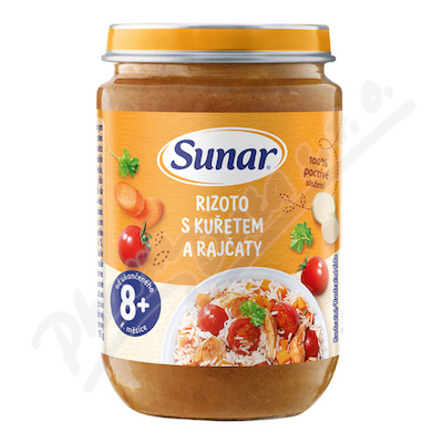 Sunar příkrm Rizoto s kuřet.+rajč.od ukon.8m+ 190g