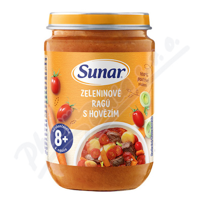 Sunar příkrm Zelenin.ragú s hověz.od ukon.8m+ 190g