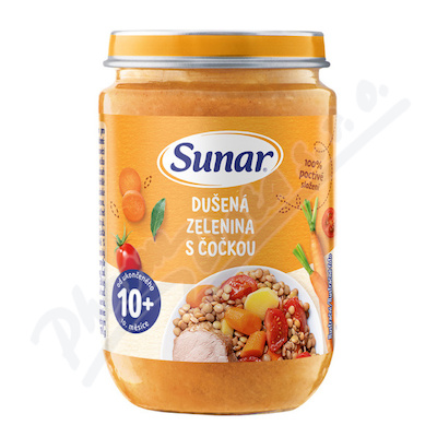 Sunar příkrm Dušená zelen.s čoč.od ukon.10m+ 190g