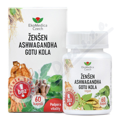 Ženšen Ashwagandha Gotu kola cps.60 EkoMedica