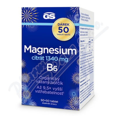 GS Magnesium citrát 1340mg+B6 tbl.50+50 dárek