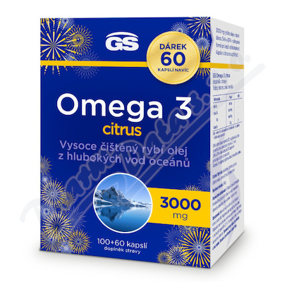 GS Omega 3 citrus 3000mg cps.100+60 dárek