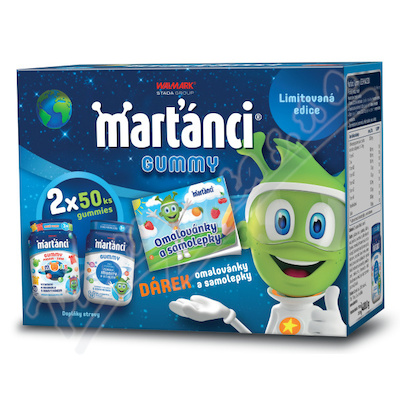 Marťánci Gummy 50+50ks+omalovánky Promo2025