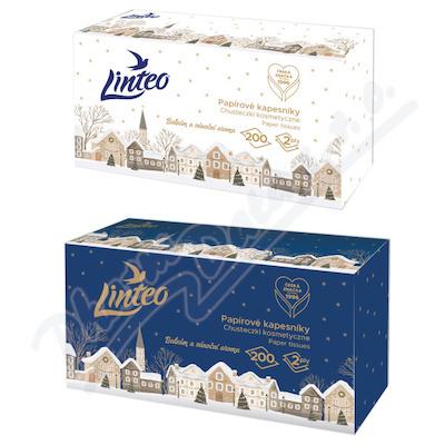 Linteo Papírové kapesníky box Den&Noc 2vrst.200ks