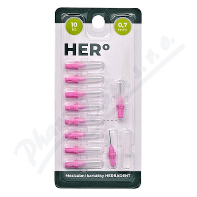 HERo mezizubní kartáček 0.7mm růžový 10ks