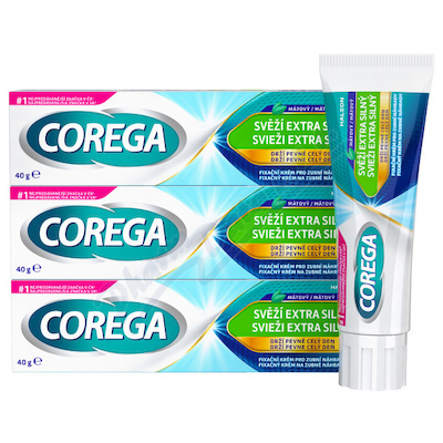 Corega Svěží Extra silný fixační krém 3x40g