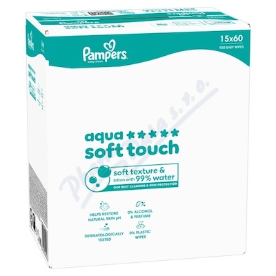 Pampers Aqua Soft Touch čistící ubrousky 15x60ks
