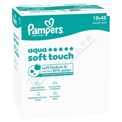Pampers Aqua Soft Touch čistící ubrousky 18x48ks
