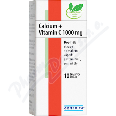 Calcium + Vitamin C 1000mg eff.tbl.10 Generica