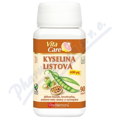 VitaHarmony Kyselina listová 400mcg tbl.90
